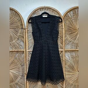 Sandro Lindsey Black Crochet Dress